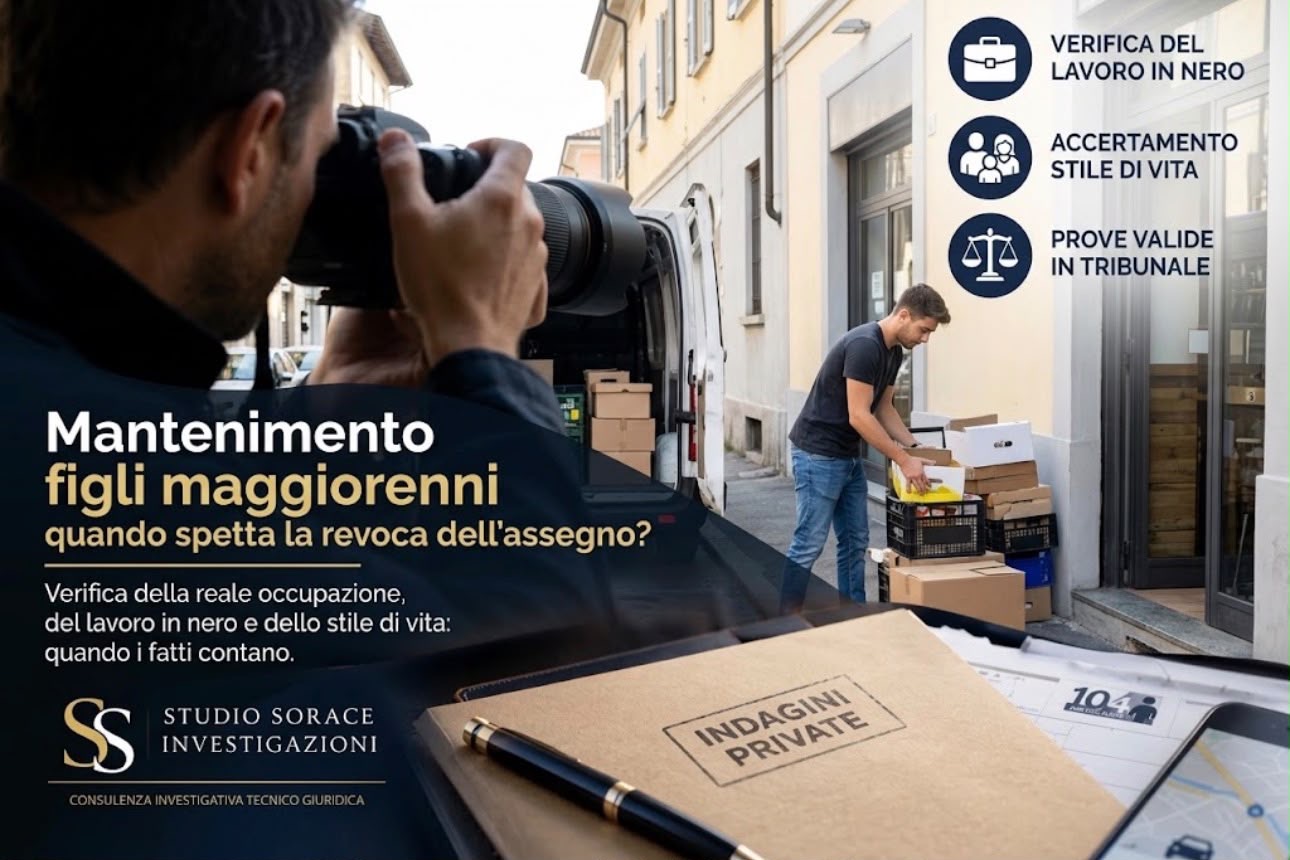 Figlio maggiorenne che non lavora e mantenimento: Come difendersi con le investigazioni private